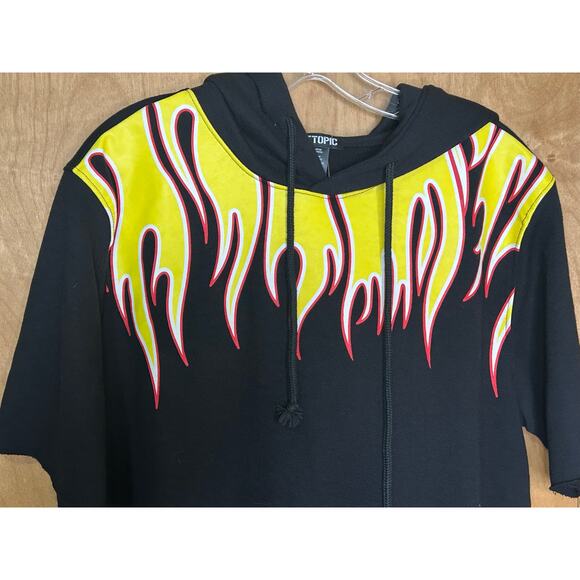 Hot Topic Short Sleeve Flame Hoodie - Picture 2 of 5